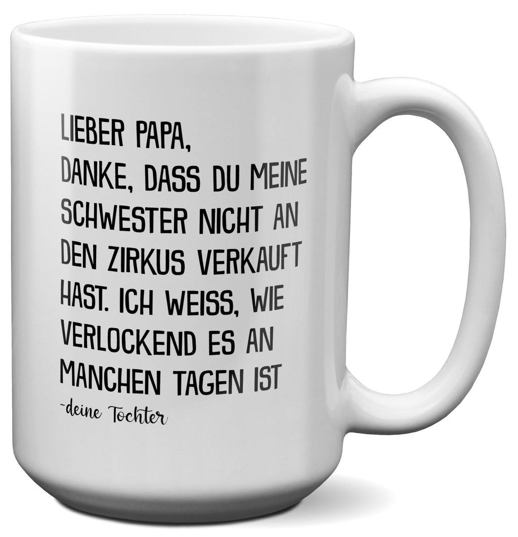 22Feels® Papa Geschenk von Tochter - XL Tasse mit Spruch (Weiss, 440ml)-Weisse XL Tasse 440ml-22Feels
