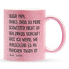 22Feels® Papa Geschenk von Tochter - Glitzertasse mit Spruch (Pink, 320ml)-Glitzertasse Pink 320ml-22Feels