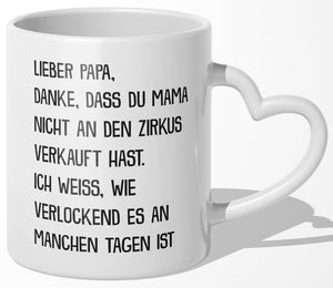22Feels® Geschenk für Papas - Tasse mit Spruch (Herzhenkel, Weiss, 320ml)-Tasse Weiss Herzhenkel 320ml-22Feels