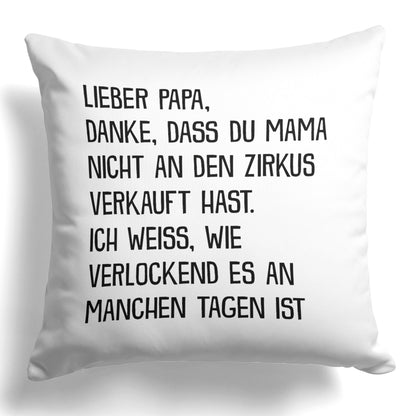 22Feels® Papa Geschenk - Kissen mit Spruch (Weiss 40x40cm)-Kissen Weiss 40x40-22Feels
