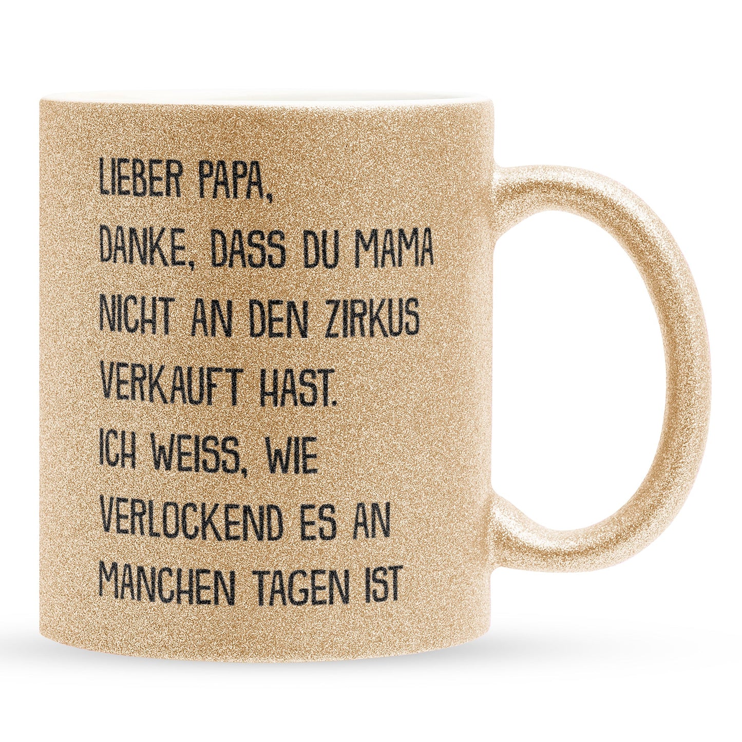 22Feels® Papa Geschenk - Glitzertasse mit Spruch (Gold, 320ml)-Glitzertasse Gold 320ml-22Feels
