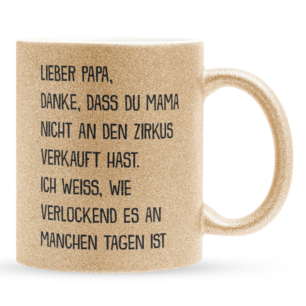 22Feels® Papa Geschenk - Glitzertasse mit Spruch (Gold, 320ml)-Glitzertasse Gold 320ml-22Feels