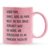 22Feels® Papa Geschenk - Glitzertasse mit Spruch (Pink, 320ml)-Glitzertasse Pink 320ml-22Feels