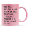 22Feels® Papa Geschenk von Tochter - Glitzertasse mit Spruch (Pink, 320ml)-Glitzertasse Pink 320ml-22Feels