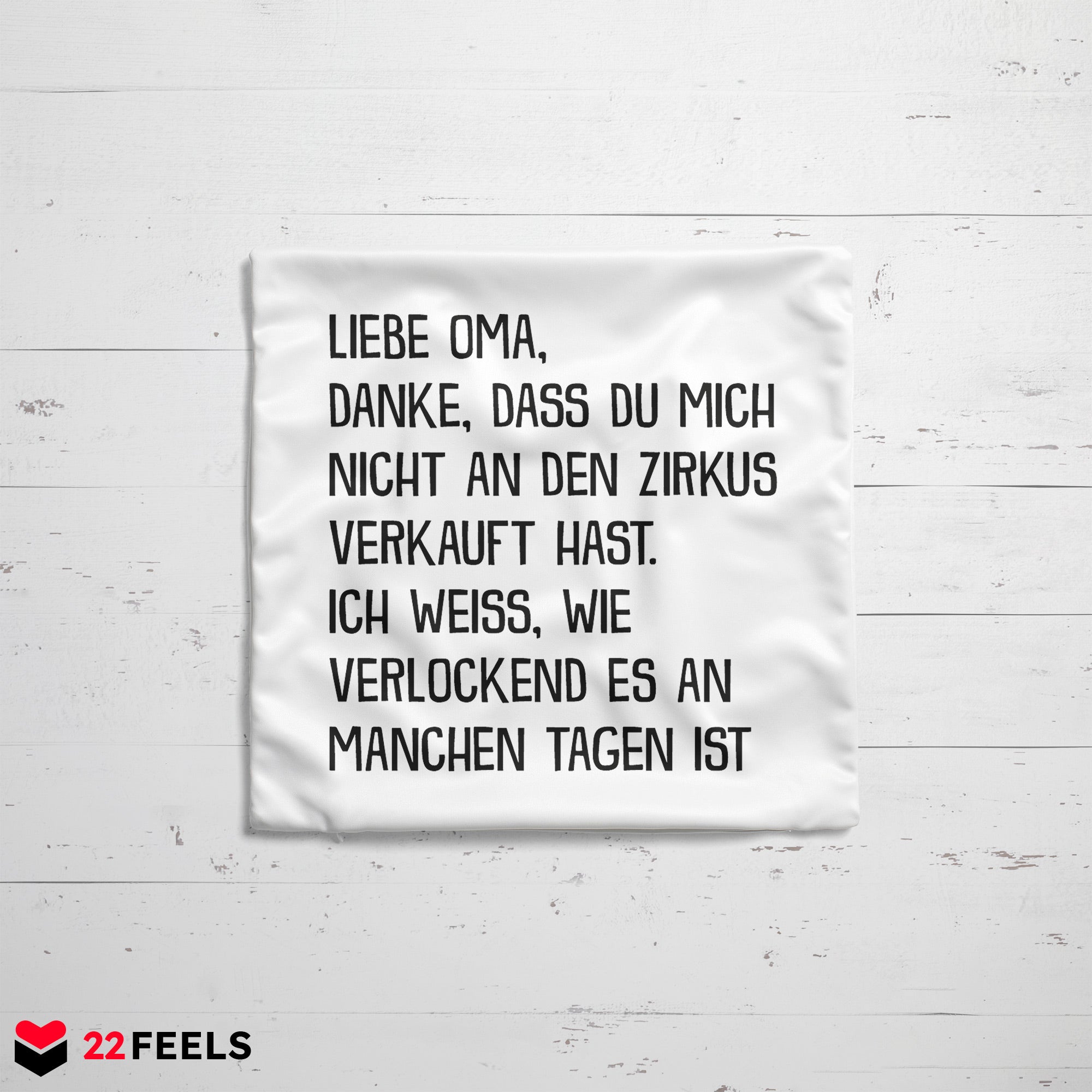 22Feels® Oma Geschenk - Kissen mit Spruch (Weiss 40x40cm)-Kissen Weiss 40x40-22Feels