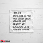 22Feels® Oma Geschenk - Kissen mit Spruch (Weiss 40x40cm)-Kissen Weiss 40x40-22Feels