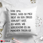 22Feels® Oma Geschenk - Kissen mit Spruch (Weiss 40x40cm)-Kissen Weiss 40x40-22Feels