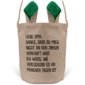 22Feels® Oma Grossmutter Osterkorb mit Henkel Ostergeschenk Tragetasche Ostern Deko Osternest Körbchen Hasenohren (Beige/Grün)-Ostern Tragetasche-22Feels