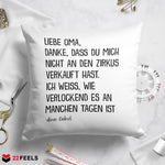 22Feels® Oma Geschenk von Enkel - Kissen mit Spruch (Weiss 40x40cm)-Kissen Weiss 40x40-22Feels