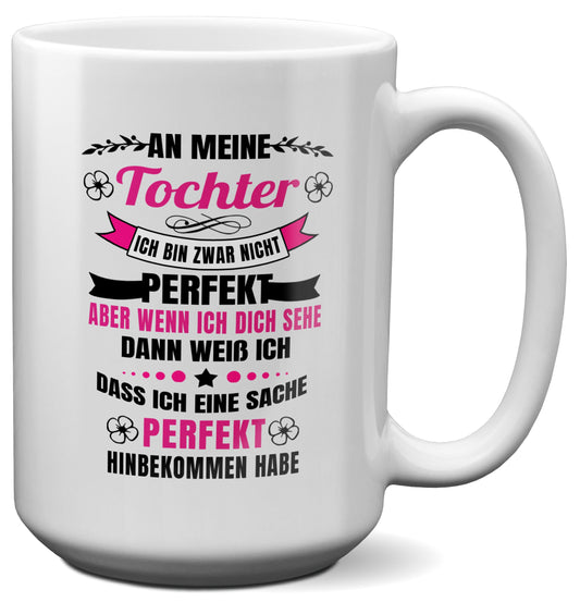 22Feels® Tochter Geschenk - XL Tasse mit Spruch (Weiss, 440ml)-Weisse XL Tasse 440ml-22Feels