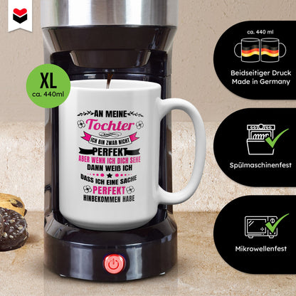 22Feels® Tochter Geschenk - XL Tasse mit Spruch (Weiss, 440ml)-Weisse XL Tasse 440ml-22Feels