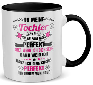 22Feels® Tochter Geschenk - Tasse mit Spruch (Weiss-Schwarz, 320ml)-TwoTone Tasse Weiss-Schwarz 320ml-22Feels