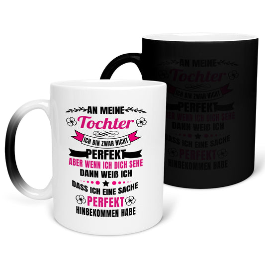 22Feels® Tochter Geschenk - Zaubertasse mit Spruch (Matt-Schwarz und Weiss, 320ml)-Farbwechsel Tasse Matt 320ml-22Feels