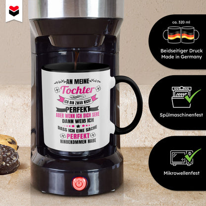22Feels® Tochter Geschenk - Tasse mit Spruch (Weiss-Schwarz, 320ml)-TwoTone Tasse Weiss-Schwarz 320ml-22Feels
