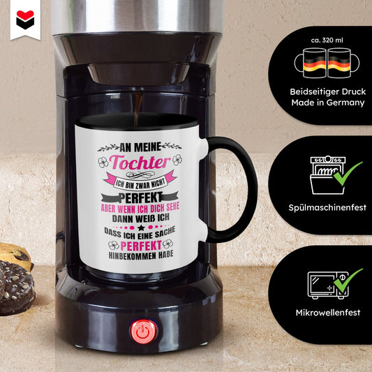 22Feels® Tochter Geschenk - Tasse mit Spruch (Weiss-Schwarz, 320ml)-TwoTone Tasse Weiss-Schwarz 320ml-22Feels