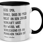 22Feels® Oma Geschenk von Enkelin - Tasse mit Spruch (Weiss-Schwarz, 320ml)-TwoTone Tasse Weiss-Schwarz 320ml-22Feels