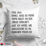 22Feels® Oma Geschenk - Kissen mit Spruch (Weiss 40x40cm)-Kissen Weiss 40x40-22Feels