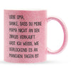 22Feels® Oma Geschenk - Glitzertasse mit Spruch (Pink, 320ml)-Glitzertasse Pink 320ml-22Feels