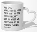 22Feels® Oma Geschenk von Enkelin - Tasse mit Spruch: Zirkus 'Mama' (Herzhenkel, Weiss, 320ml)-Tasse Weiss Herzhenkel 320ml-22Feels