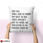 22Feels® Oma Geschenk - Kissen mit Spruch (Weiss 40x40cm)-Kissen Weiss 40x40-22Feels
