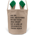 22Feels® Oma Grossmutter Osterkorb mit Henkel Ostergeschenk Tragetasche Ostern Deko Osternest Körbchen Hasenohren (Beige/Grün)-Ostern Tragetasche-22Feels