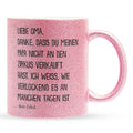 22Feels® Oma Geschenk von Enkel - Glitzertasse mit Spruch (Pink, 320ml)-Glitzertasse Pink 320ml-22Feels