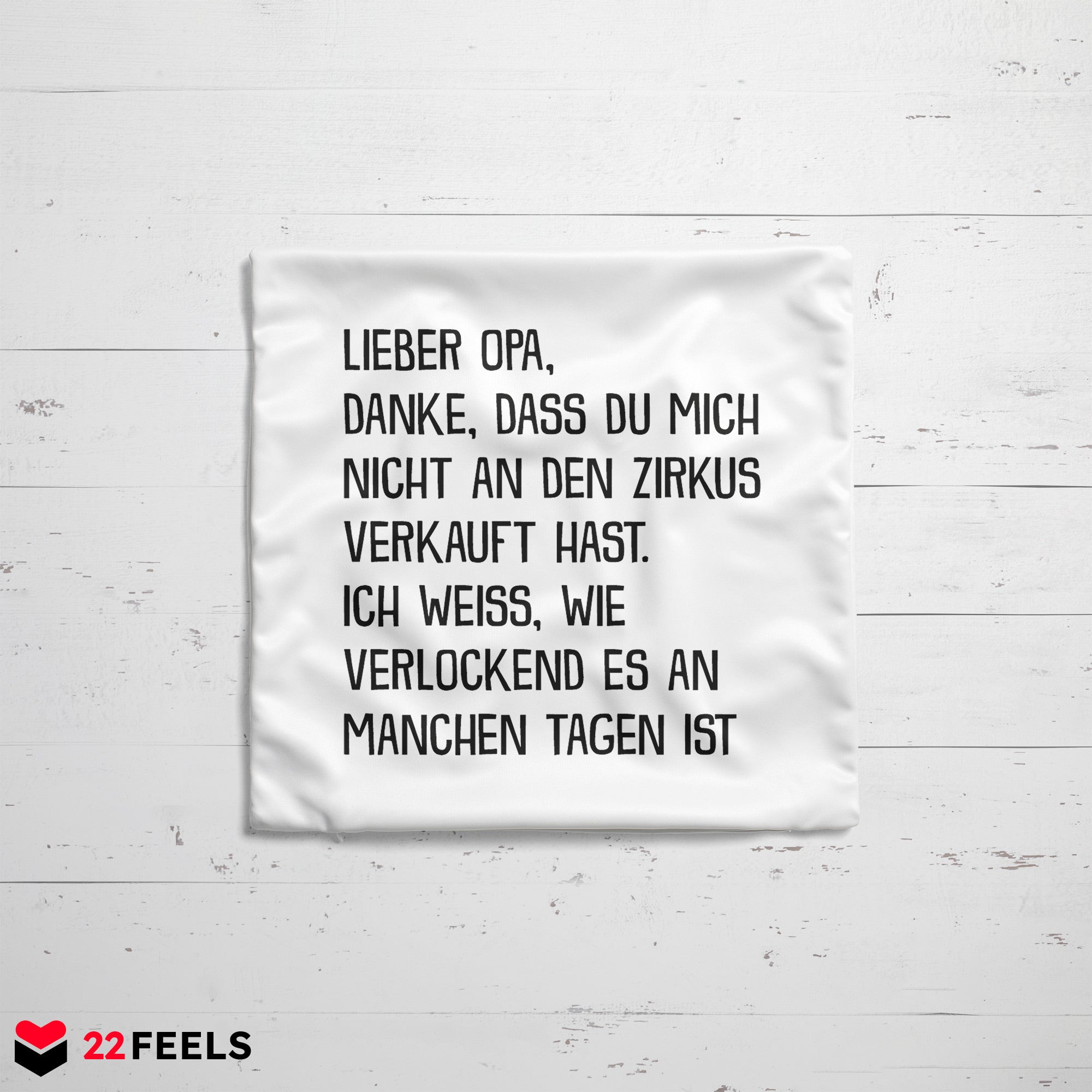 22Feels® Opa Geschenk - Kissen mit Spruch (Weiss 40x40cm)-Kissen Weiss 40x40-22Feels
