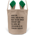 22Feels® Opa Grossvater Osterkorb mit Henkel Ostergeschenk Tragetasche Ostern Deko Osternest Körbchen Hasenohren (Beige/Grün)-Ostern Tragetasche-22Feels