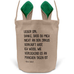 22Feels® Opa Osterkorb von Enkel Grossvater mit Henkel Ostergeschenk Tragetasche Ostern Deko Osternest Körbchen Hasenohren (Beige/Grün)-Ostern Tragetasche-22Feels