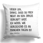 22Feels® Opa Geschenk von Enkelin - Kissen mit Spruch (Weiss 40x40cm)-Kissen Weiss 40x40-22Feels