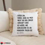22Feels® Opa Geschenk von Enkelin - Kissen mit Spruch (Weiss 40x40cm)-Kissen Weiss 40x40-22Feels