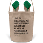 22Feels® Opa Osterkorb von Enkelin Grossvater mit Henkel Ostergeschenk Tragetasche Ostern Deko Osternest Körbchen Hasenohren (Beige/Grün)-Ostern Tragetasche-22Feels