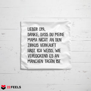 22Feels® Opa Geschenk - Kissen mit Spruch (Weiss 40x40cm)-Kissen Weiss 40x40-22Feels