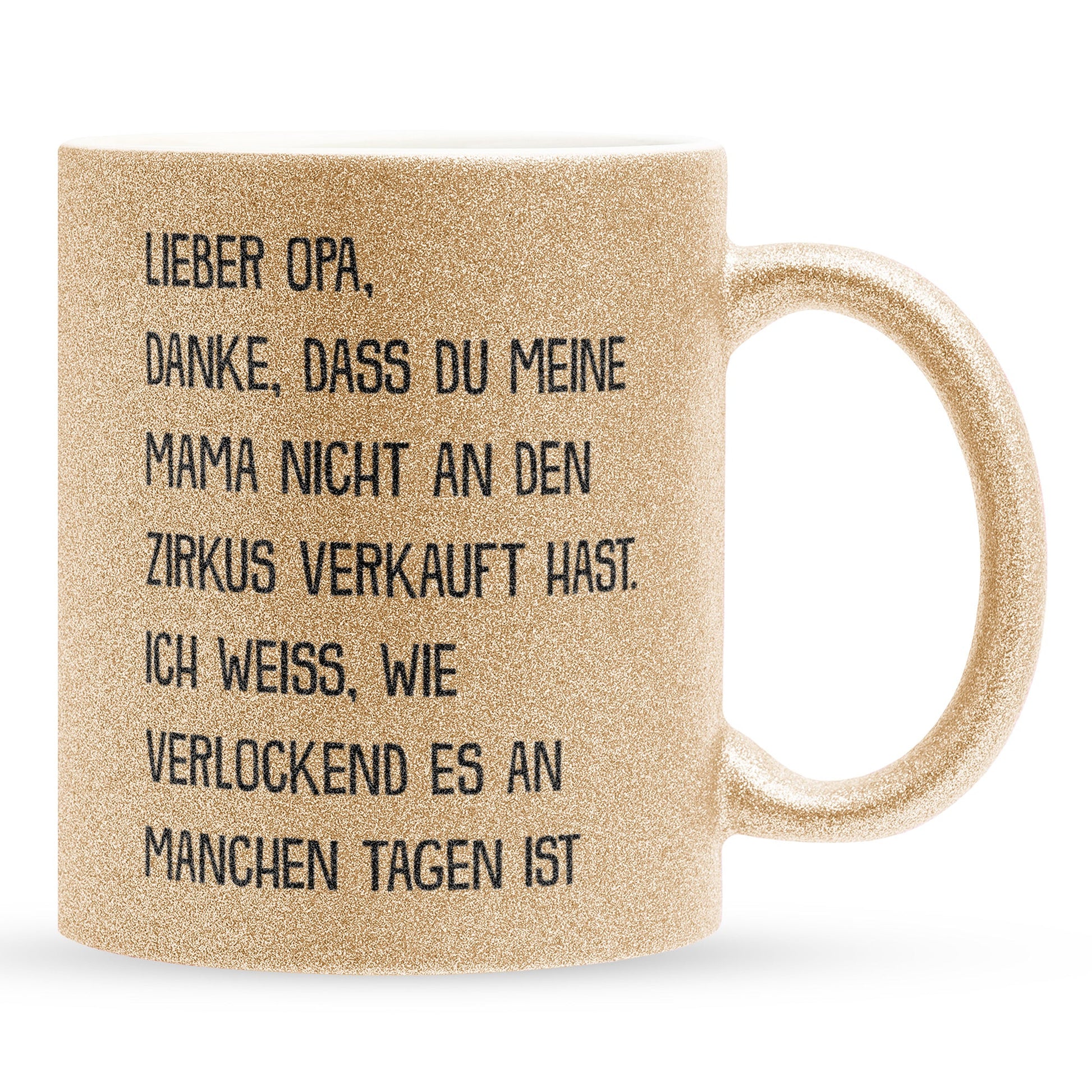 22Feels® Opa Geschenk - Glitzertasse mit Spruch (Gold, 320ml)-Glitzertasse Gold 320ml-22Feels