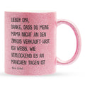 22Feels® Opa Geschenk von Enkel - Glitzertasse mit Spruch (Pink, 320ml)-Glitzertasse Pink 320ml-22Feels