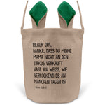 22Feels® Opa Osterkorb von Enkel Grossvater mit Henkel Ostergeschenk Tragetasche Ostern Deko Osternest Körbchen Hasenohren (Beige/Grün)-Ostern Tragetasche-22Feels