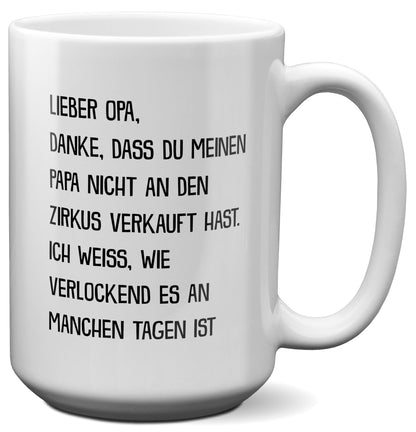 22Feels® Opa Geschenk - XL Tasse mit Spruch (Weiss, 440ml)-Weisse XL Tasse 440ml-22Feels