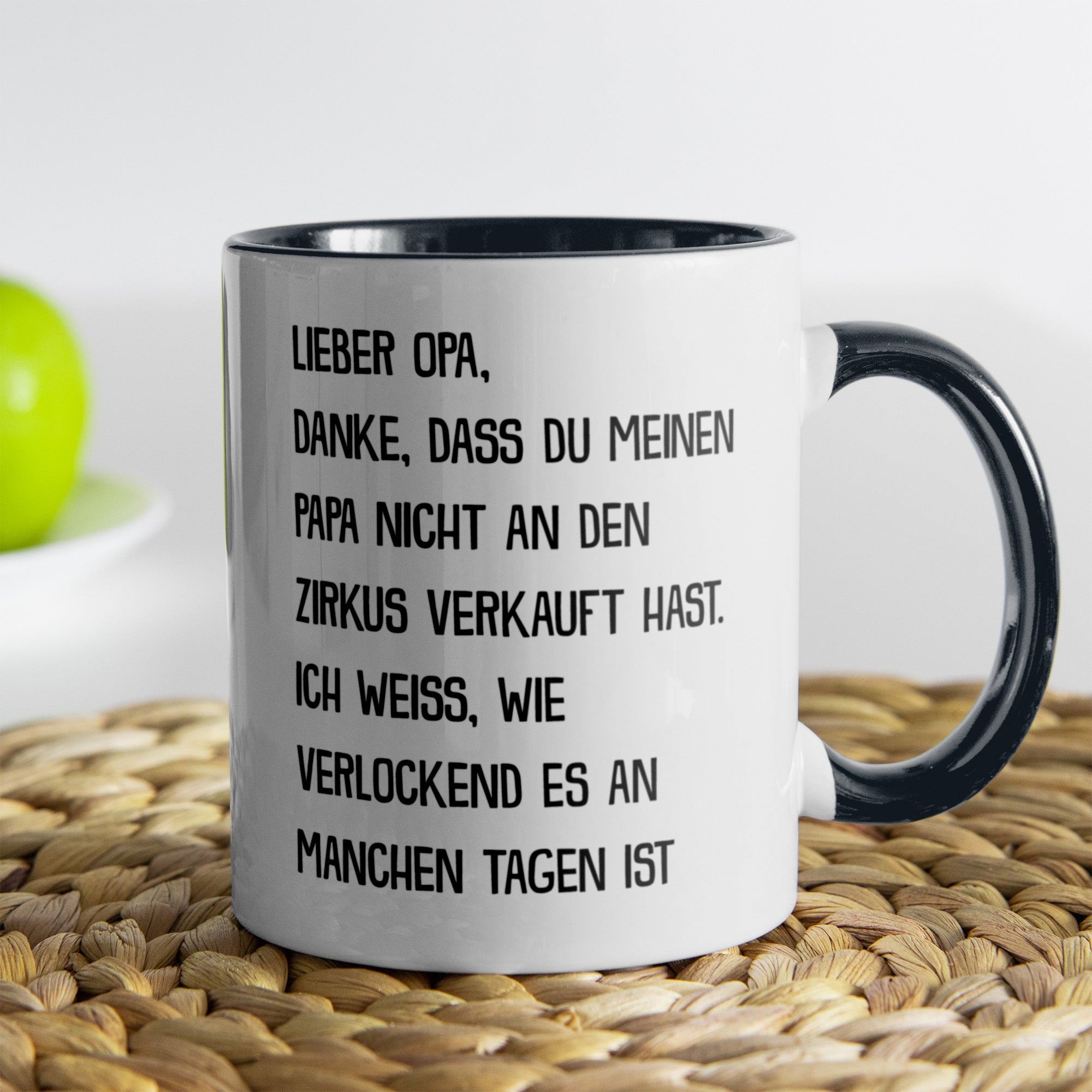 22Feels® Opa Geschenk - Tasse mit Spruch (Weiss-Schwarz, 320ml)-TwoTone Tasse Weiss-Schwarz 320ml-22Feels