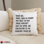 22Feels® Opa Geschenk - Kissen mit Spruch (Weiss 40x40cm)-Kissen Weiss 40x40-22Feels