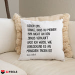 22Feels® Opa Geschenk von Enkel - Kissen mit Spruch (Weiss 40x40cm)-Kissen Weiss 40x40-22Feels