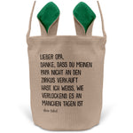 22Feels® Opa Osterkorb von Enkel Grossvater mit Henkel Ostergeschenk Tragetasche Ostern Deko Osternest Körbchen Hasenohren (Beige/Grün)-Ostern Tragetasche-22Feels