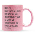 22Feels® Opa Geschenk von Enkelin - Glitzertasse mit Spruch (Pink, 320ml)-Glitzertasse Pink 320ml-22Feels