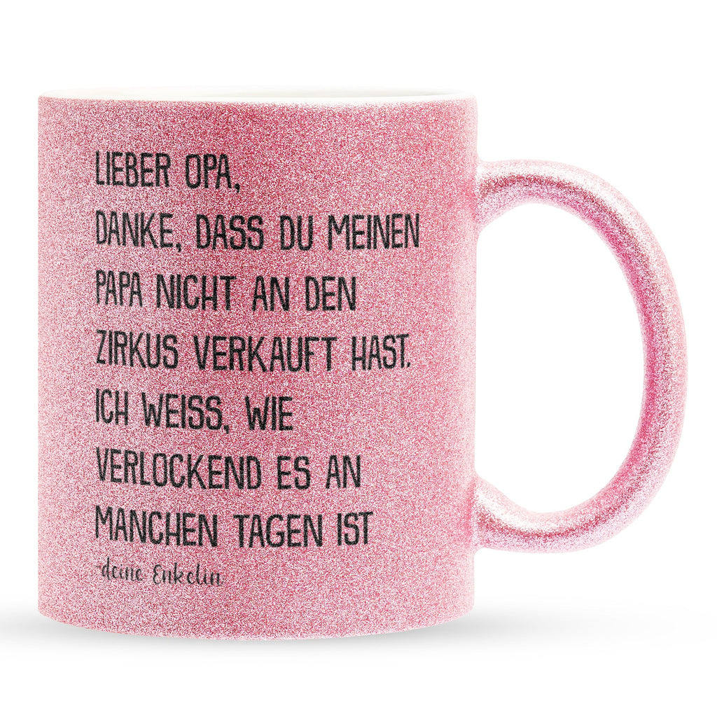22Feels® Opa Geschenk von Enkelin - Glitzertasse mit Spruch (Pink, 320ml)-Glitzertasse Pink 320ml-22Feels