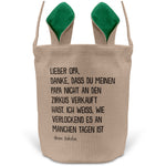 22Feels® Opa Osterkorb von Enkelin Grossvater mit Henkel Ostergeschenk Tragetasche Ostern Deko Osternest Körbchen Hasenohren (Beige/Grün)-Ostern Tragetasche-22Feels
