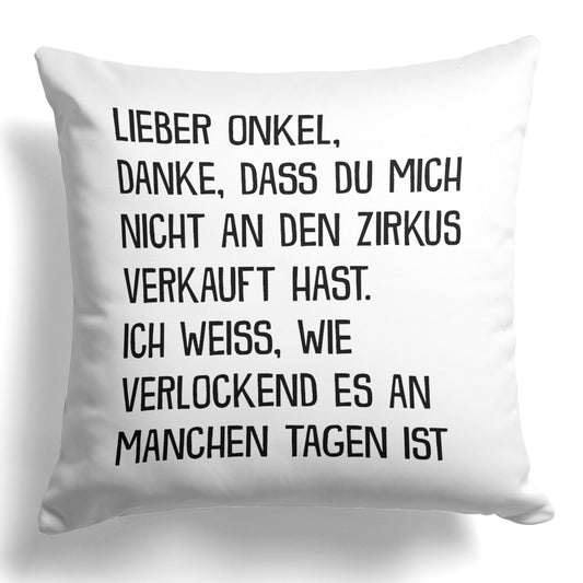 22Feels® Onkel Geschenk - Kissen mit Spruch (Weiss 40x40cm)-Kissen Weiss 40x40-22Feels