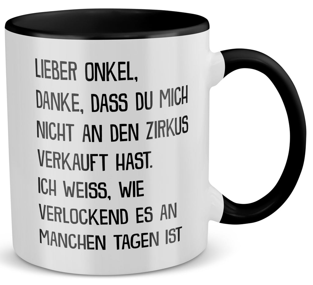 22Feels® Onkel Geschenk - Tasse mit Spruch (Weiss-Schwarz, 320ml)-TwoTone Tasse Weiss-Schwarz 320ml-22Feels