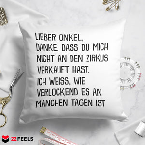 22Feels® Onkel Geschenk - Kissen mit Spruch (Weiss 40x40cm)-Kissen Weiss 40x40-22Feels