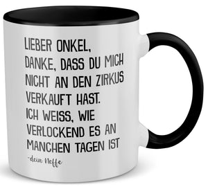 22Feels® Onkel Geschenk von Neffe - Tasse mit Spruch (Weiss-Schwarz, 320ml)-TwoTone Tasse Weiss-Schwarz 320ml-22Feels