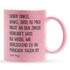 22Feels® Onkel Geschenk von Neffe - Glitzertasse mit Spruch (Pink, 320ml)-Glitzertasse Pink 320ml-22Feels