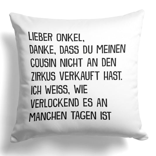 22Feels® Onkel Geschenk - Kissen mit Spruch (Weiss 40x40cm)-Kissen Weiss 40x40-22Feels